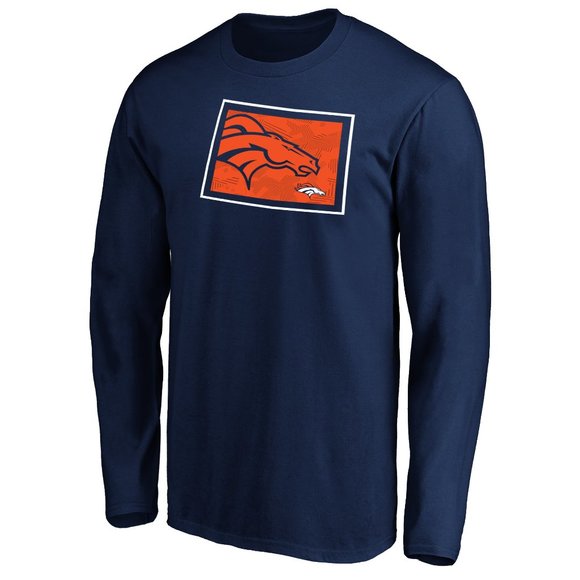 Majestic Men's Denver Broncos State Pride Long Sleeve NFL T-shirt Medium - Picture 2 of 3